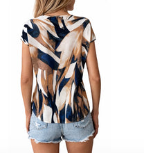 Load image into Gallery viewer, Multi color print blouse with cap sleeve
