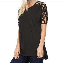 Load image into Gallery viewer, Criss cross sleeve top.
