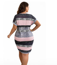 Load image into Gallery viewer, Pink multi color v neck dress with buttons
