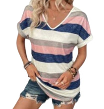 Load image into Gallery viewer, Colorblock striped tee
