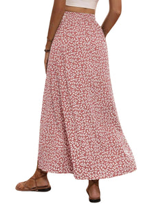 Ditsy floral long skirt with slit