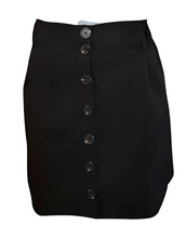 Load image into Gallery viewer, Black skirt with decorative buttons
