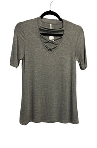 Grey criss cross tee