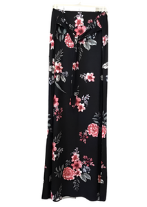 Floral tie up maxi skirt with side slits. Super soft.