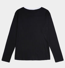 Load image into Gallery viewer, Colorful heart print long sleeve black top
