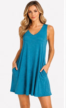 Load image into Gallery viewer, Sleeveless casual, comfy v-neck dress with pockets
