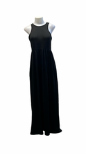 Load image into Gallery viewer, Black maxi dress with side pockets
