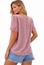 Load image into Gallery viewer, Swiss dot blouse with lace trim
