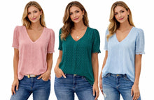 Load image into Gallery viewer, Swiss dot blouse with lace trim
