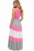 Load image into Gallery viewer, Pink colorblock maxi dress
