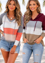Load image into Gallery viewer, Long sleeve knit hollow out sweater with hood
