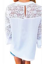 Load image into Gallery viewer, Blouse with lace insert and bell sleeve
