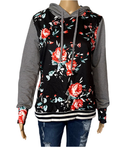 Floral striped hoodies