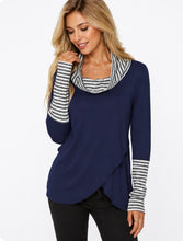 Load image into Gallery viewer, Long sleeved crossover top with striped detail
