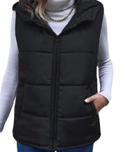 Load image into Gallery viewer, Hooded puffer vest with pockets
