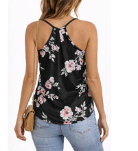 Load image into Gallery viewer, Black floral v-neck cami
