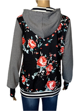 Load image into Gallery viewer, Floral striped hoodies
