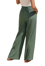 Load image into Gallery viewer, Wide leg green loose fitting pants
