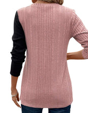 Load image into Gallery viewer, 2 tone button detail sweater
