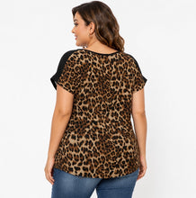 Load image into Gallery viewer, Leopard print short sleeve top with black contrast
