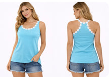 Load image into Gallery viewer, Tank top with white floral detail
