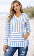 Load image into Gallery viewer, Striped  hoodies with front pocket
