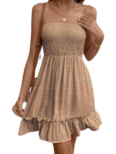 Ruffle hem strapless dress