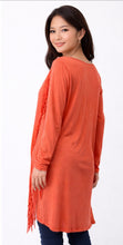 Load image into Gallery viewer, Long sleeve crossed over sweater with tassels
