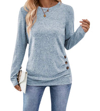 Load image into Gallery viewer, Sweater with ruched side and decorative buttons
