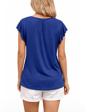Load image into Gallery viewer, Blue v-neck blouse
