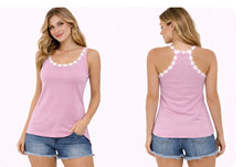 Load image into Gallery viewer, Tank top with white floral detail
