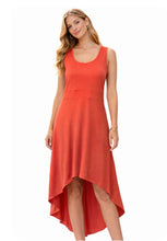 Load image into Gallery viewer, High/low coral dress with cut out knotted back
