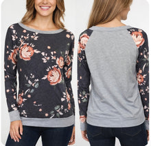 Load image into Gallery viewer, Floral print long sleeve tops
