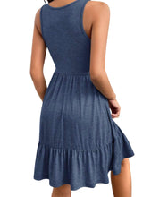 Load image into Gallery viewer, Midi casual dress with ruffle and buttons
