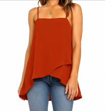 Load image into Gallery viewer, Red crossover top with square neckline
