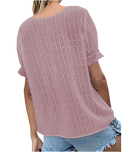 Load image into Gallery viewer, Swiss dot blouse with lace trim
