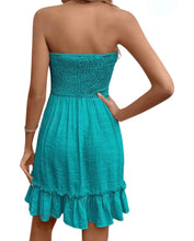 Load image into Gallery viewer, Ruffle hem strapless dress
