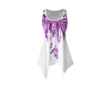 Load image into Gallery viewer, Feather print tank top with lace back

