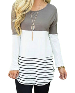 Long top with stripes and crochet back