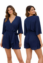 Load image into Gallery viewer, Chiffon, polyester romper with pockets
