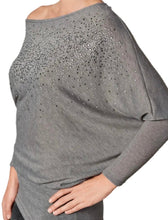 Load image into Gallery viewer, Long sleeve batwing top with lots of bling
