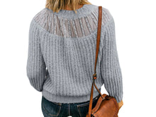 Load image into Gallery viewer, Soft acrylic sweater with upper lace
