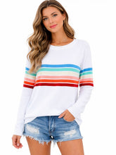 Load image into Gallery viewer, Long sleeve white striped sweater.
