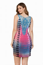 Load image into Gallery viewer, Multi coloured tie dye dress with crochet back
