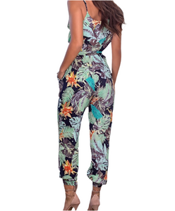 Green patterned jumpsuit