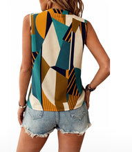 Load image into Gallery viewer, Geo print v-neck blouse
