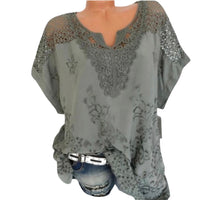 Load image into Gallery viewer, Cotton blouse with upper lace
