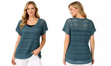 Load image into Gallery viewer, Short sleeve crochet tee (Tank top not included)
