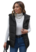 Load image into Gallery viewer, Hooded puffer vest with pockets
