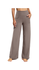 High waist wide leg athletic pants with pockets